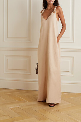 L'Agence Vivi Linen-blend Maxi Dress - Sand