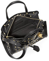 Thumbnail for your product : Alexander McQueen Spike Studded Small Padlock Zip-Around Satchel