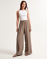 Abercrombie & Fitch Crinkle Textured Pull-On Wide Leg Pant