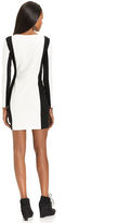 Thumbnail for your product : Bar III Dress, Long-Sleeve Boatneck Colorblocked Mini