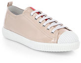 Thumbnail for your product : Prada Patent Leather Lace-Up Sneakers