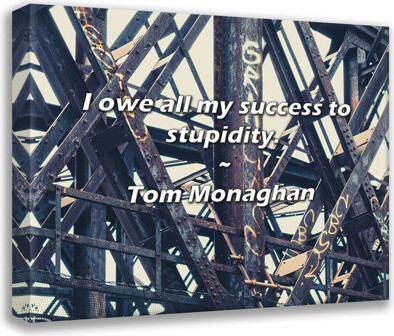 17 Stories Artsy Quote "I owe all my success to stupidity." By Tom Monaghan Gallery Wrapped Canvas