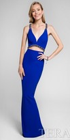 Thumbnail for your product : Terani Couture Illusion Chain Beaded Column Prom Dress