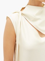 Thumbnail for your product : Jil Sander Tie-neck Charmeuse Midi Dress - Ivory
