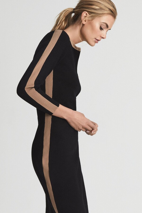 Black Dress With Side Stripes | ShopStyle