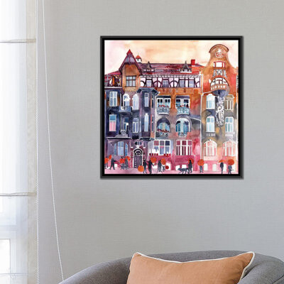 East Urban Home 'Apartment House In Poznań' By Maja Wronska Graphic Art Print on Canvas