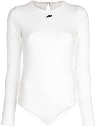 Off-White Logo Stamp Long Sleeve Bodysuit