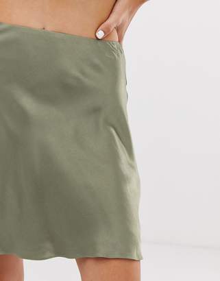 And other stories & satin mini skirt in sage green