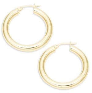 Saks Fifth Avenue 14K Yellow Gold Hoop Earrings/1.25"