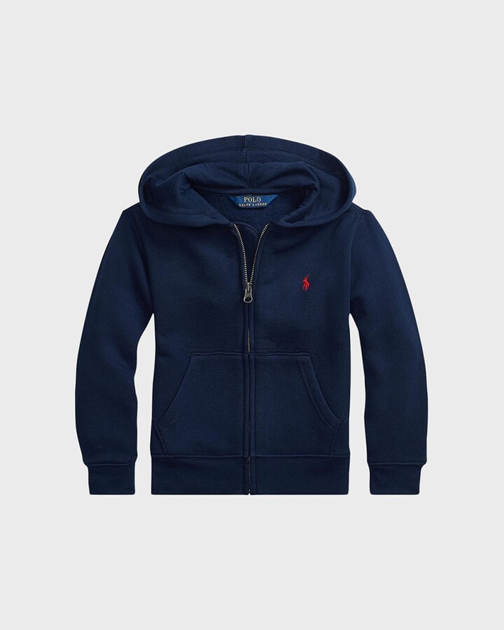 Ralph Lauren Kids Boy's Knitted Fleece Hoodie, Size 2-7