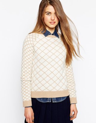 Shae Splatter Double Faced Mohair Quilted Jumper - Vanilla combo
