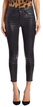 L'Agence Margot Skinny High-Rise Ankle Skinny Coated Jeans