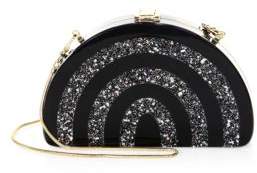 Milly Half-Moon Striped Convertible Clutch