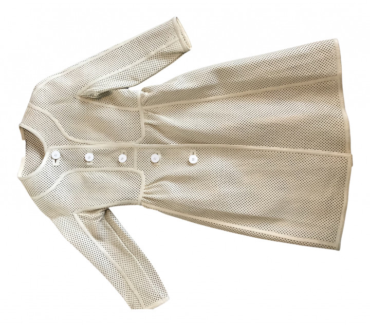 Burberry Ecru Leather Jackets ShopStyle