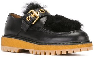 Car Shoe eyelet buckle detail loafers - women - Leather/rubber - 39.5