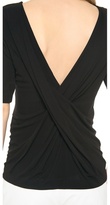Thumbnail for your product : Alexander Wang T by Short Sleeve Top with Draped Back