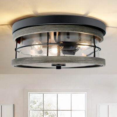 17 Stories Svafar Flush Mount Farmhouse Flush Mount Ceiling Light Hallway Light Fixtures Bedroom Lights for Ceiling Kitchen Ceiling Light