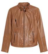 Thumbnail for your product : Bernardo Zip Front Leather Biker Jacket