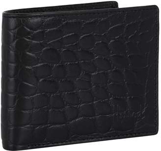 Harrods Crocodile Embossed Leather Bilfold Wallet