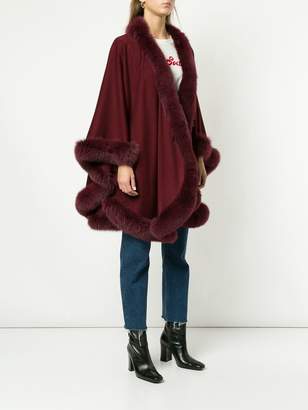 Sofia Cashmere fur trimmed cape