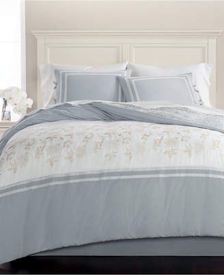 Martha Stewart Collection CLOSEOUT! Embroidered Floral Reversible Cotton 8-Pc. Queen Comforter Set, Created for Macy's