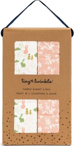 tiny twinkle TinyTwinkleKaffleSwaddleBlanket2-Pack,SoftandSilkyBabyBlanketforNewborns(47"x47",Farm,Floral)