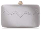 Thumbnail for your product : Dune ROMANCE Scallop And Frayed Edge Satin Clutch Bag in Grey Size ONE