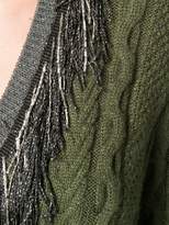Thumbnail for your product : Pinko tinsel fringe cable knit sweater