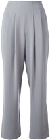 Armani Collezioni - pleated cropped trousers - women - Polyester - 40