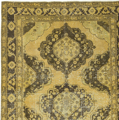4.7x12 Ft Handmade Hallway Runner. Kitchen Rug. Corridor Rug. Yellow Stair Rug