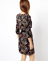 Thumbnail for your product : Warehouse Waisted Floral Wrap Dress