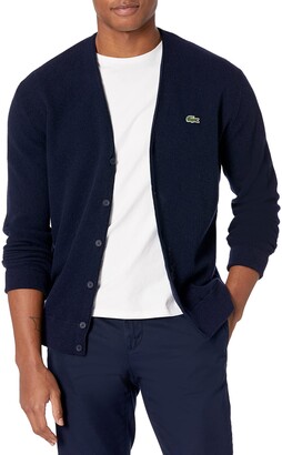 Lacoste mens Long Sleeve Wool Cardigan Sweater - ShopStyle