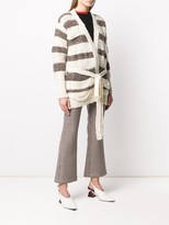 Thumbnail for your product : Maison Flaneur Striped Belted Cardigan
