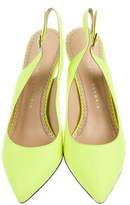 Thumbnail for your product : Charlotte Olympia Leather Slingback Pumps