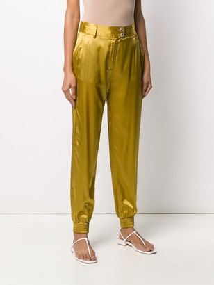 Just Cavalli Engraved-Button Tapered Trousers