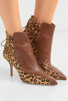 Thumbnail for your product : Malone Souliers Jordan 70 Leopard-print Calf Hair And Leather Ankle Boots - Leopard print