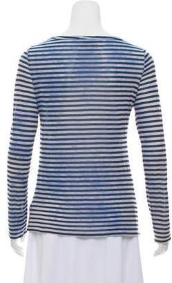 Elizabeth and James Stripe-Accented Long Sleeve Top