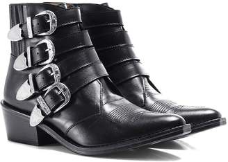 Toga Pulla Leather Multi Buckle Boots