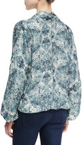 Thumbnail for your product : Haute Hippie Tapestry Floral Faux-Wrap Silk Blouse