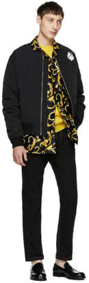 Versace Underwear Black and Gold Printed Pyjama Shirt