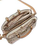 Thumbnail for your product : Calvin Klein Floral Embroidered Leather Satchel