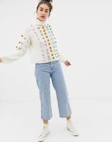Thumbnail for your product : Oneon OneOn exclusive hand knitted multicoloured pom pom jumper
