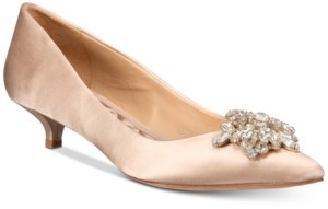Badgley Mischka Vail Evening Pointed-Toe Kitten-Heel Pumps Women's Shoes