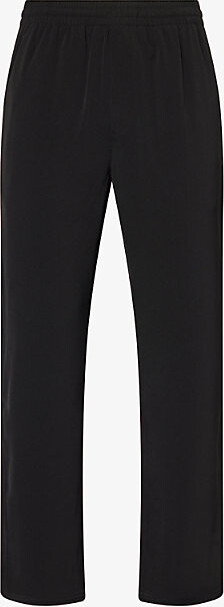 Represent Mens Jet Black Relaxed-Fit Piped Woven Trousers L
