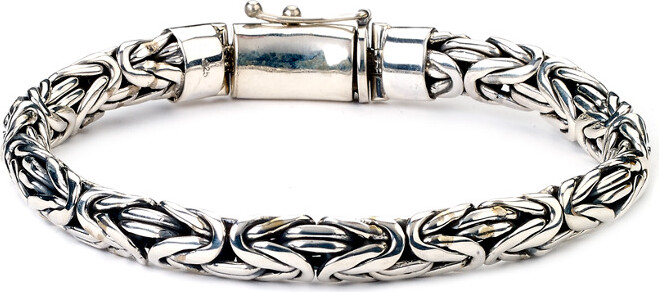 Samuel B. Men's Silver 8mm Byzantine Bracelet