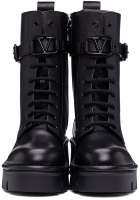 Valentino Black Garavani Campsite Combat Boots