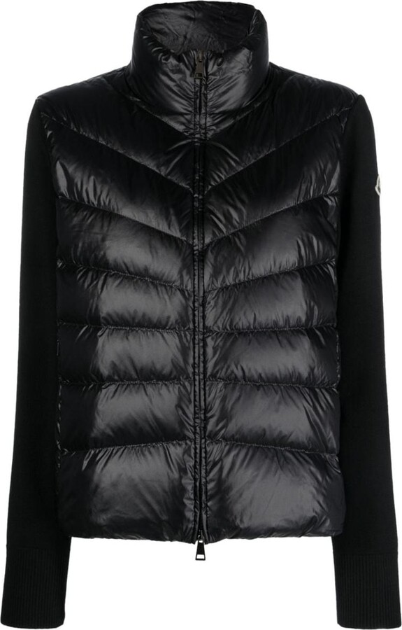 Moncler Knitted Panel Puffer Jacket Shopstyle