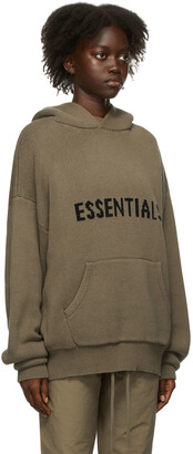 Essentials Taupe Knit Pullover Hoodie