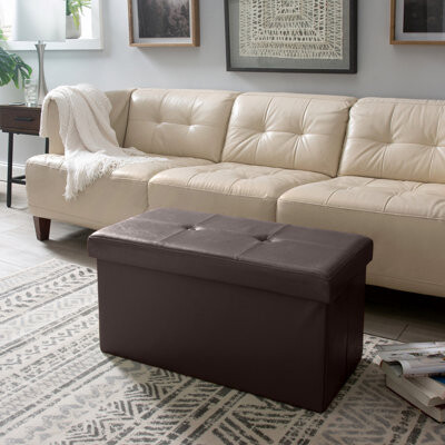 Simplify Besjana 30" Tufted Rectangle Storage Ottoman