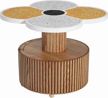 George Oliver Elegant Four-Leaf Clover-Top Accent Table with Drawer